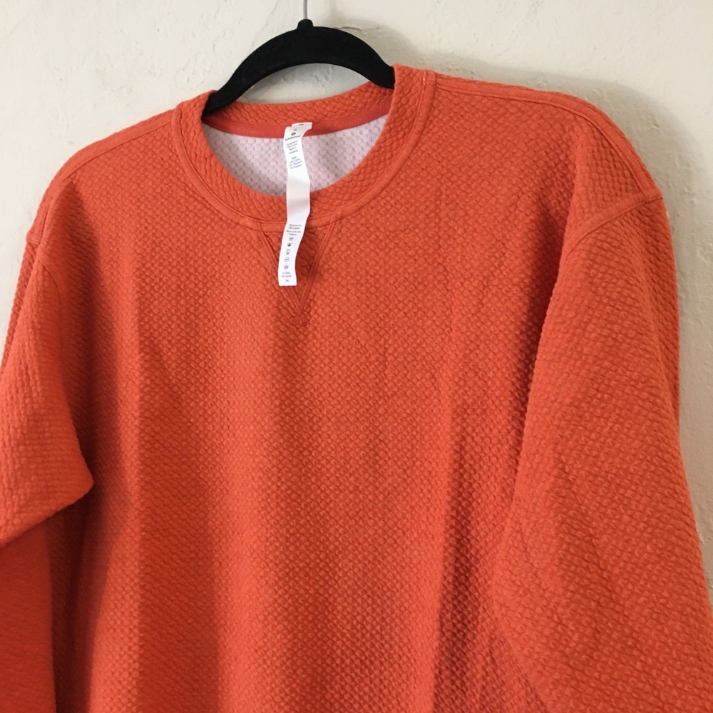Lululemon All Yours Crewneck Sweatshirt 8 Orange Textured Oversized Loun… - Picture 5 of 10